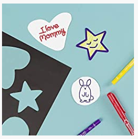 avery magnetic photos mockup with star, mouse and colored markers