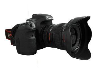 black canon camera for photographers with telescopic lens