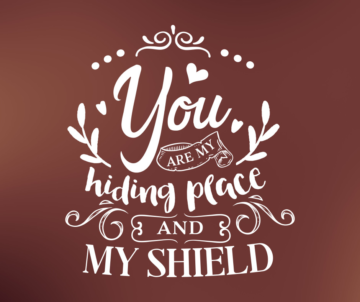 You are my hiding place and my shield quote with a brown background